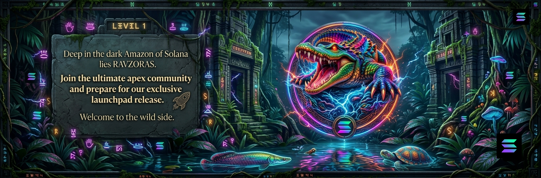 Ravzoras in a futuristic Solana jungle